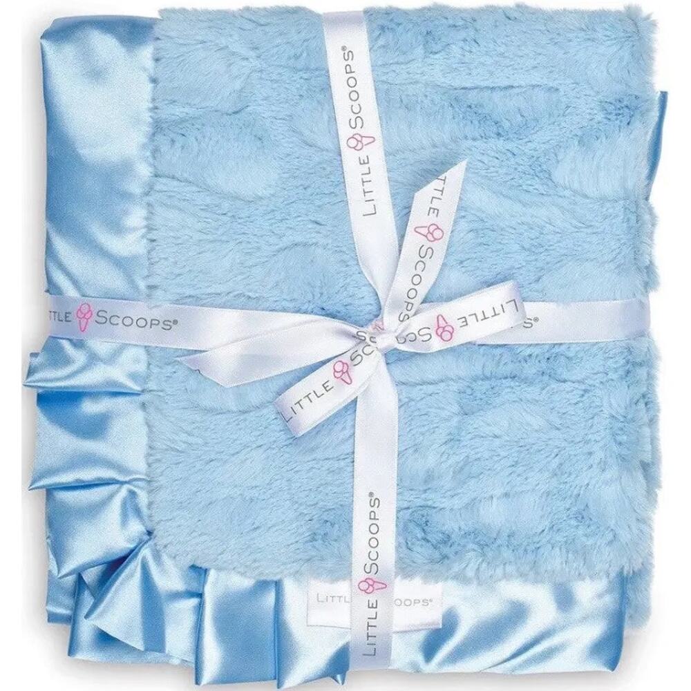 NWT LITTLE SCOOPS BLUE RECEIVING BLANKET